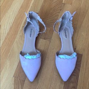 Comfortview Pink Ankle strap Suede Flats 11W NWOB